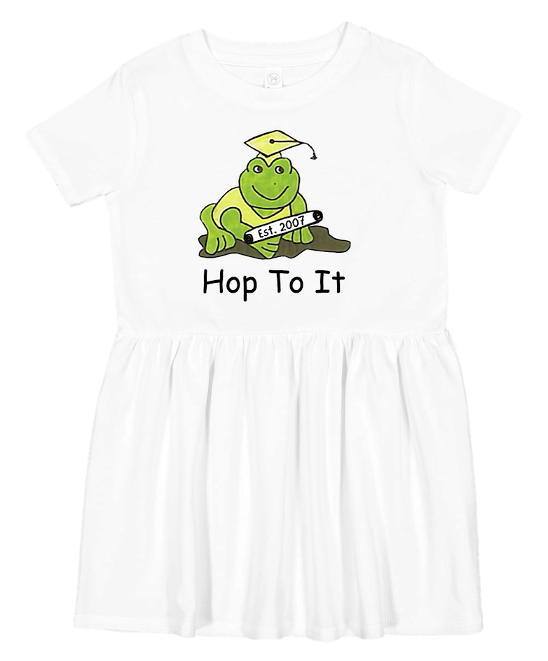 Hop To It White Toddler Jersey Dress (Size 5/6)