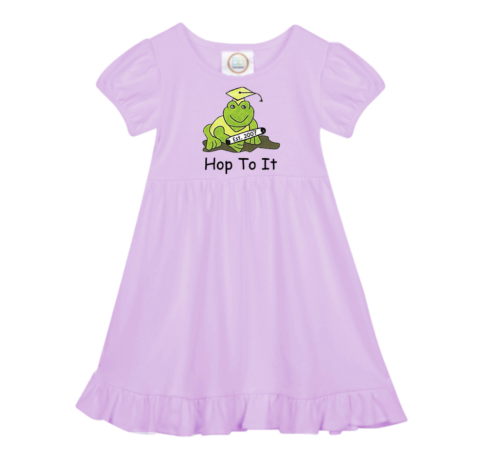 Hop To It Short Sleeve Ruffle Dress