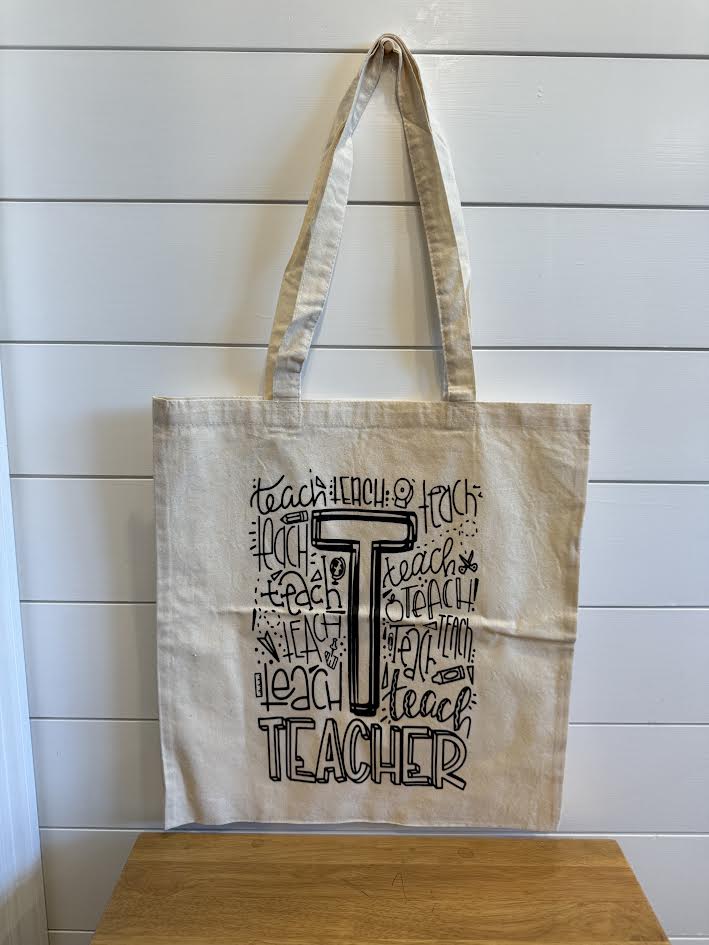 Canvas Teacher Tote Bag