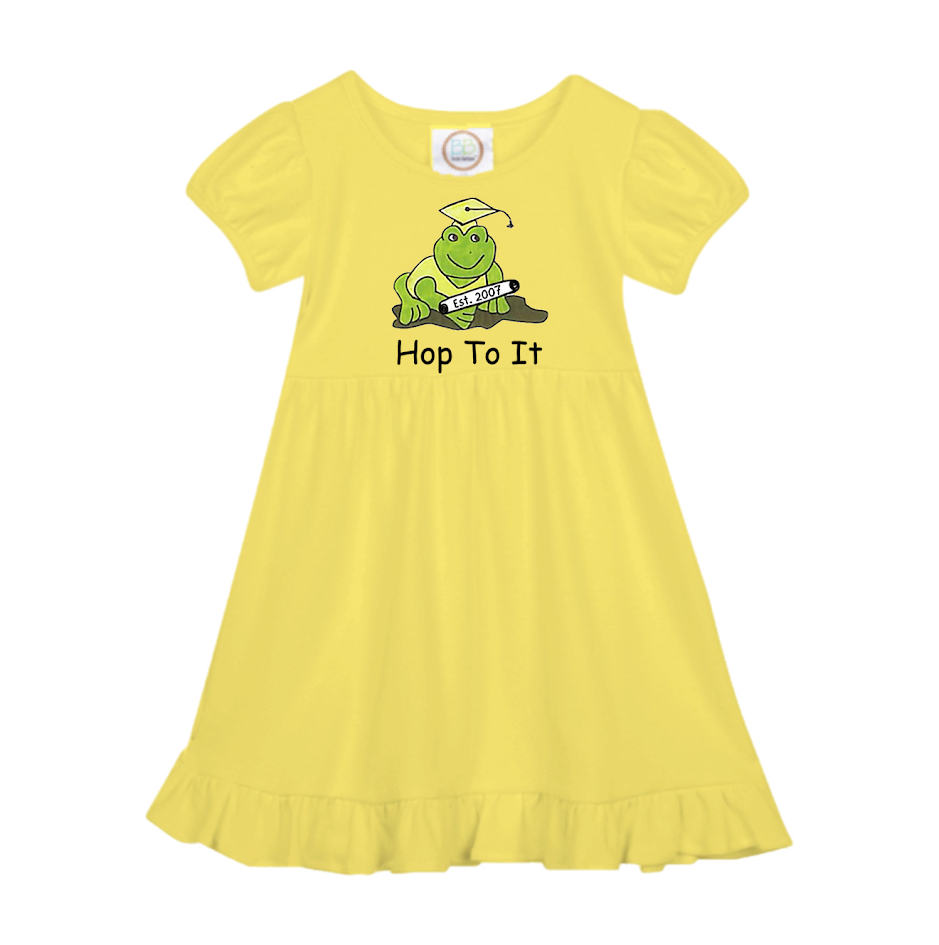 Hop To It Short Sleeve Ruffle Dress