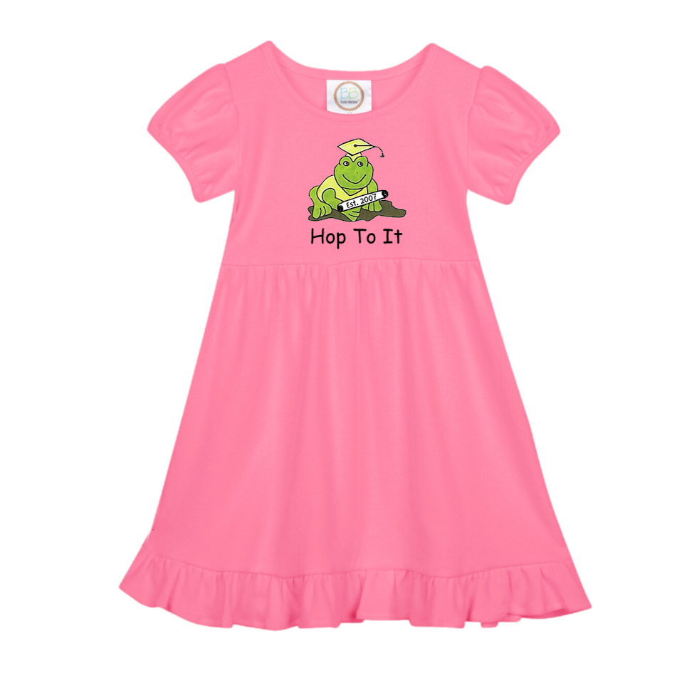 Hop To It Short Sleeve Ruffle Dress