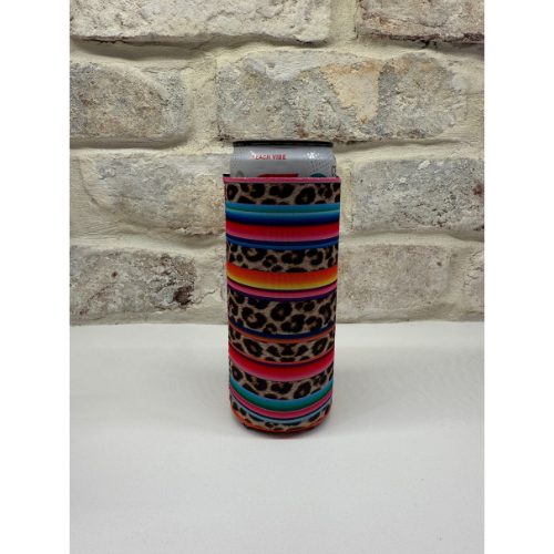 Tall/Slim Leopard Serape Koozie
