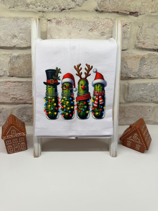 Xmas Pickles Tea Towel