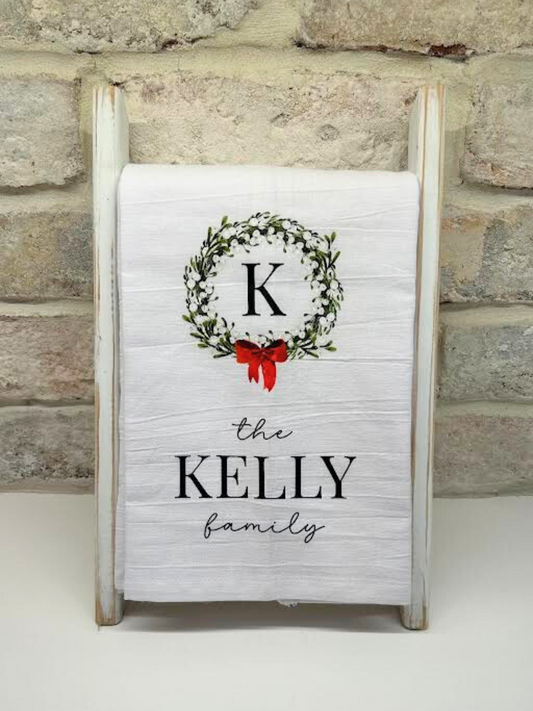 ‼️FREE CUSTOMIZATION‼️Family Name Tea Towel