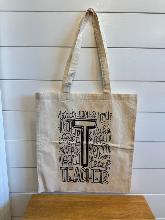 Canvas Teacher Tote Bag