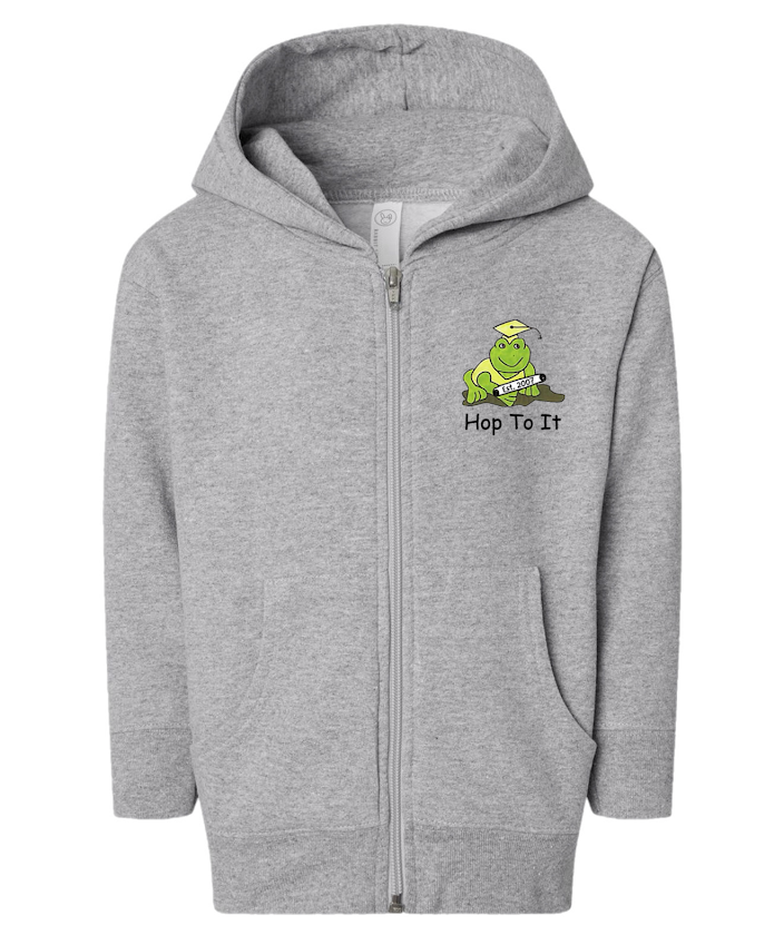 Hop To It Toddler Full-Zip Fleece Hoodie Sweatshirt
