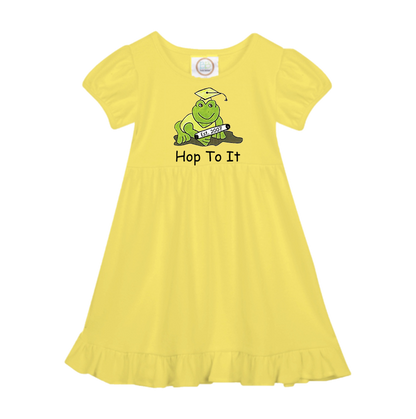 Hop To It Short Sleeve Ruffle Dress