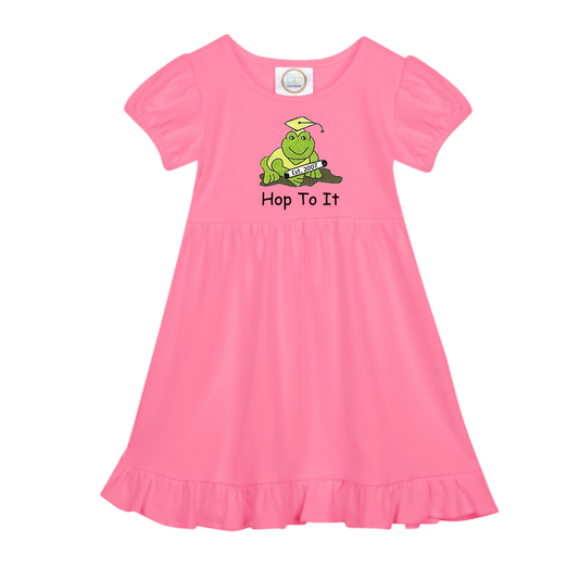 Hop To It Short Sleeve Ruffle Dress