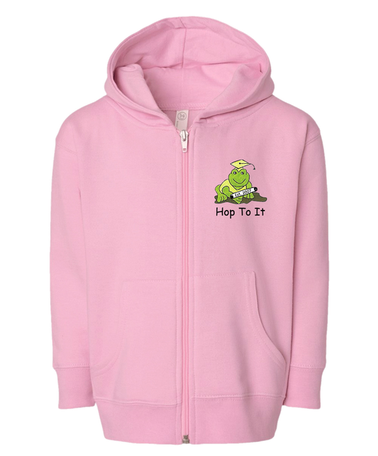 Hop To It Toddler Full-Zip Fleece Hoodie Sweatshirt