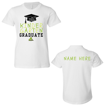 Hop To It 2026 Kindergarten Graduate White Tee (Name On Back)