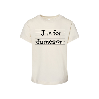 Back To School Customizable (First Initial) is for (Full Name) Youth Tee