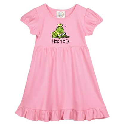 Hop To It Short Sleeve Ruffle Dress
