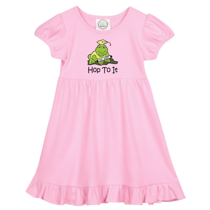 Hop To It Short Sleeve Ruffle Dress