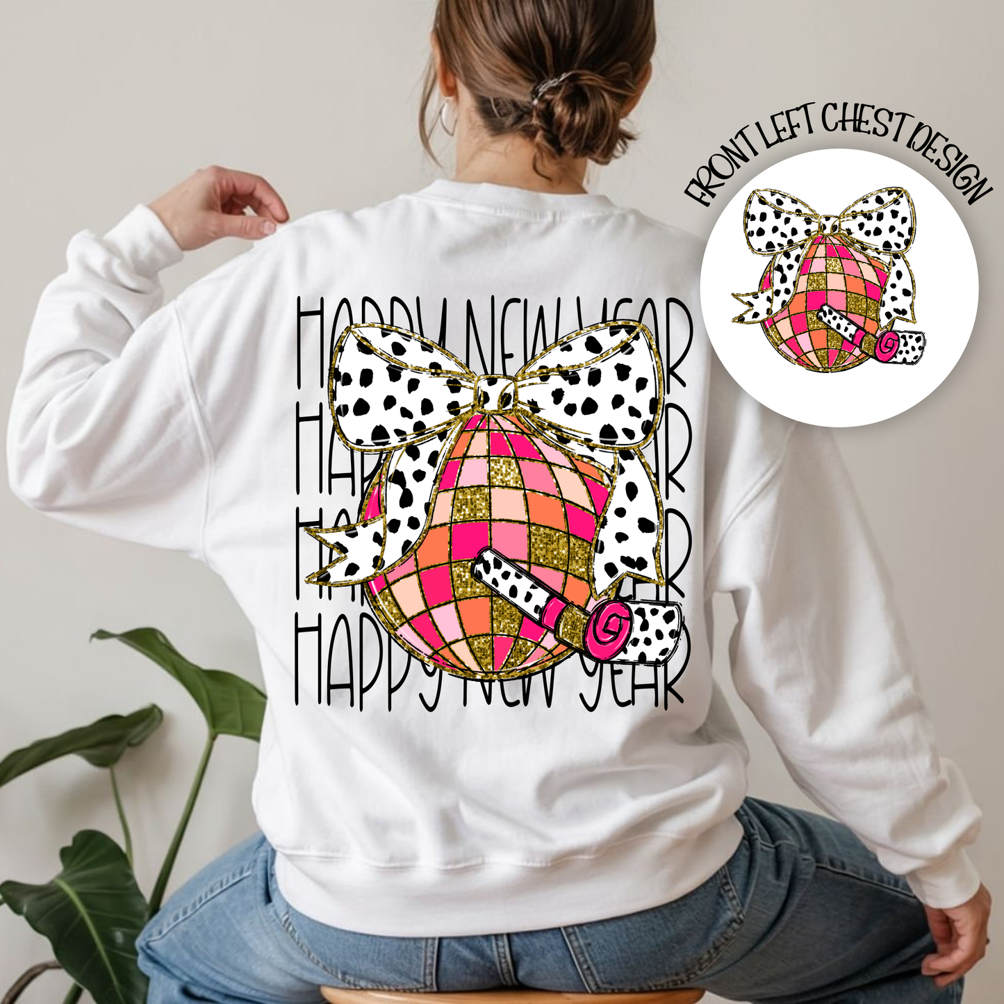 Happy New Year Disco Ball (Front & Back)