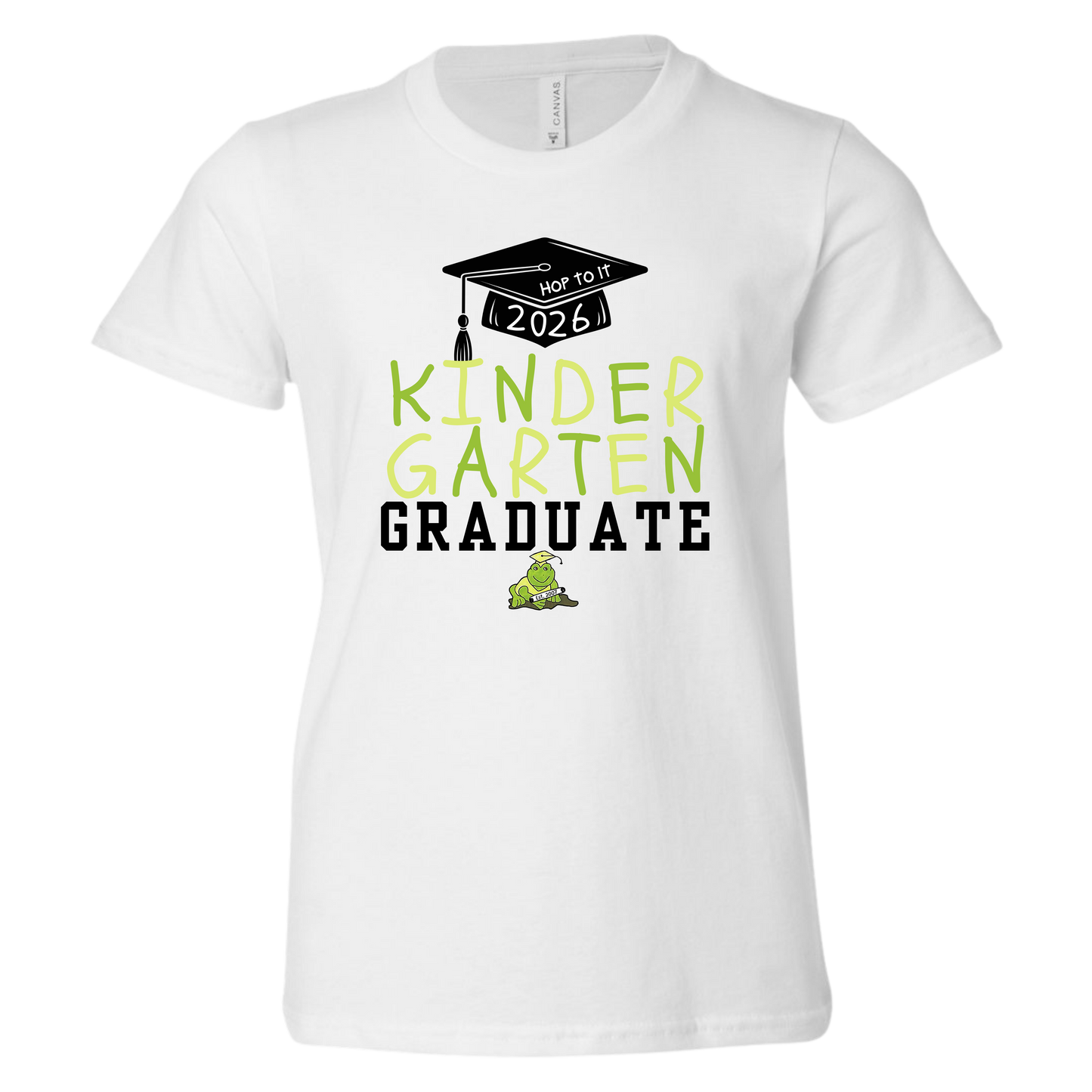 Hop To It 2026 Kindergarten Graduate White Tee (Name On Back)