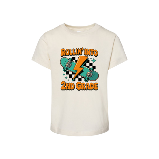 Back To School Rollin' Into 2nd Grade Youth Tee