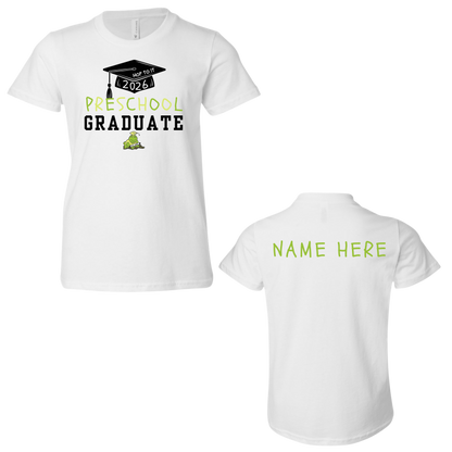Hop To It 2026 Preschool Graduate White Tee (Name On Back)
