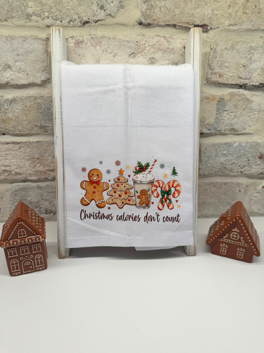 Christmas Calories Don't Count Tea Towel
