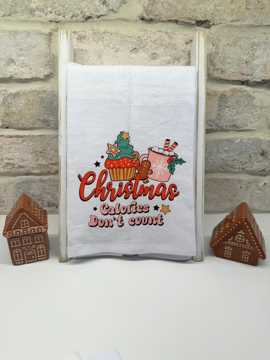 Christmas Calories Don't Count Tea Towel