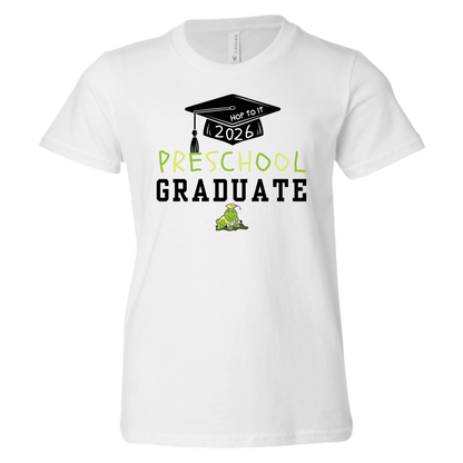 Hop To It 2026 Preschool Graduate White Tee (Name On Back)