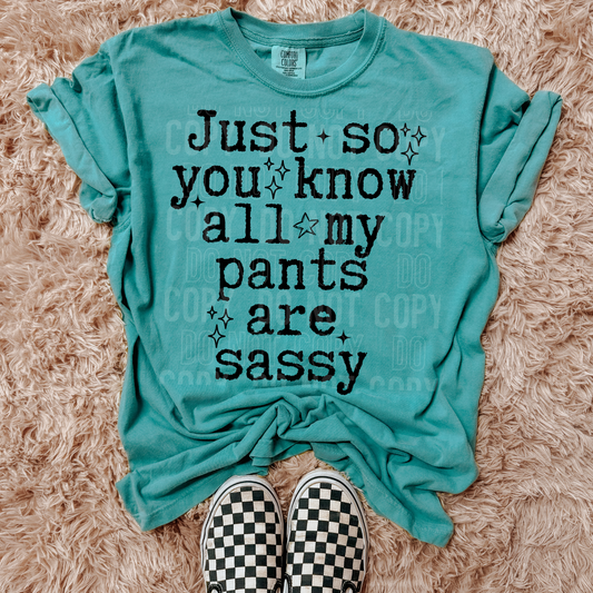 Just So You Know All My Pants Are Sassy