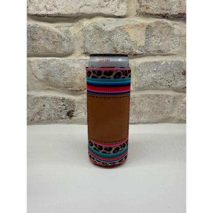 Tall/Slim Leopard Serape Koozie