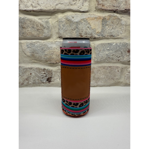 Tall/Slim Leopard Serape Koozie