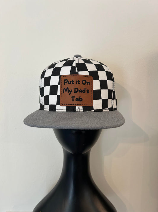 Checkered "Put it On My Dad's Tab" Kids Hat